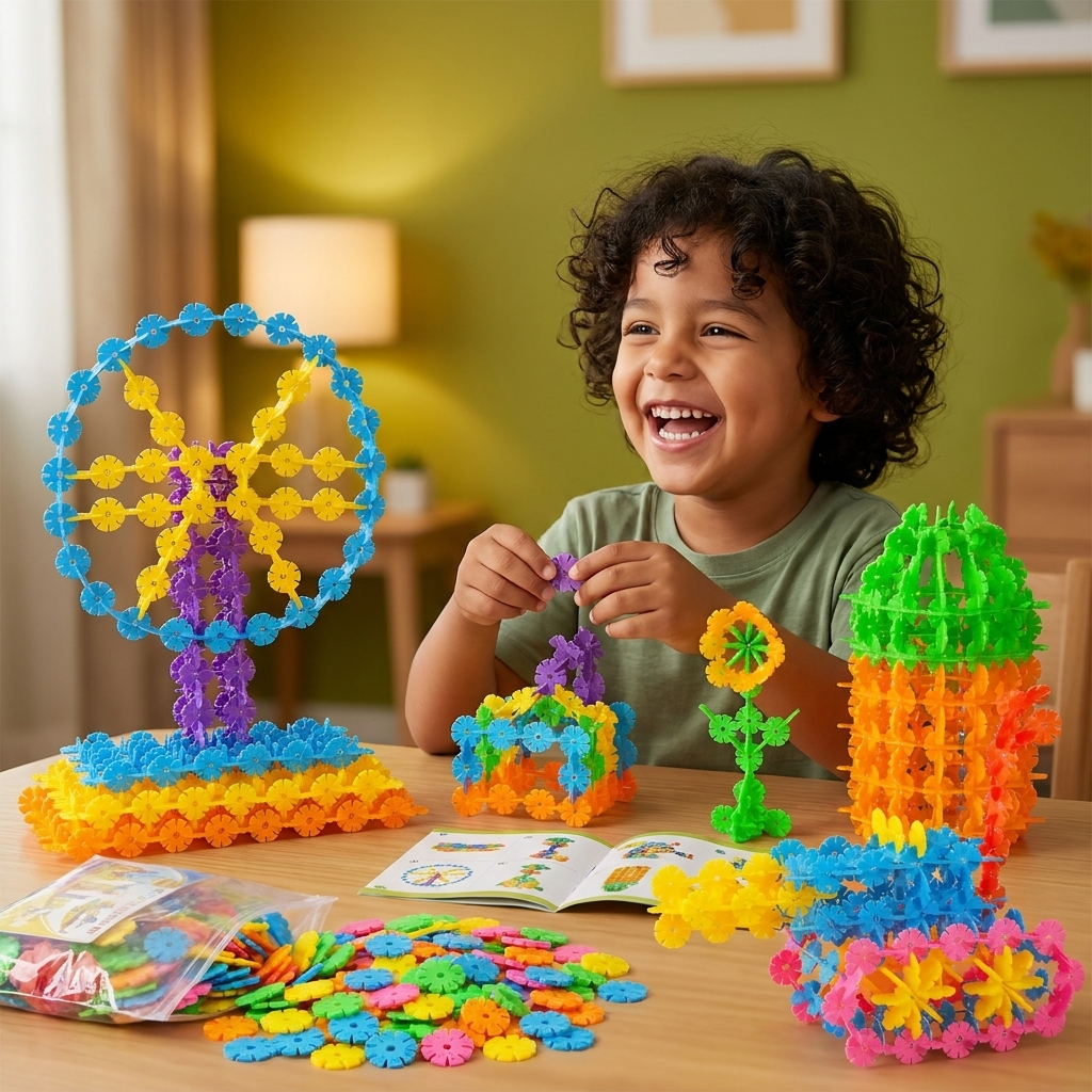 Bloques de Construcción Montessori con Forma de Copo de Nieve