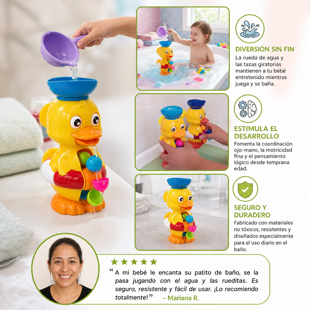 Juguete De Patito De Baño Con Rueda De Agua