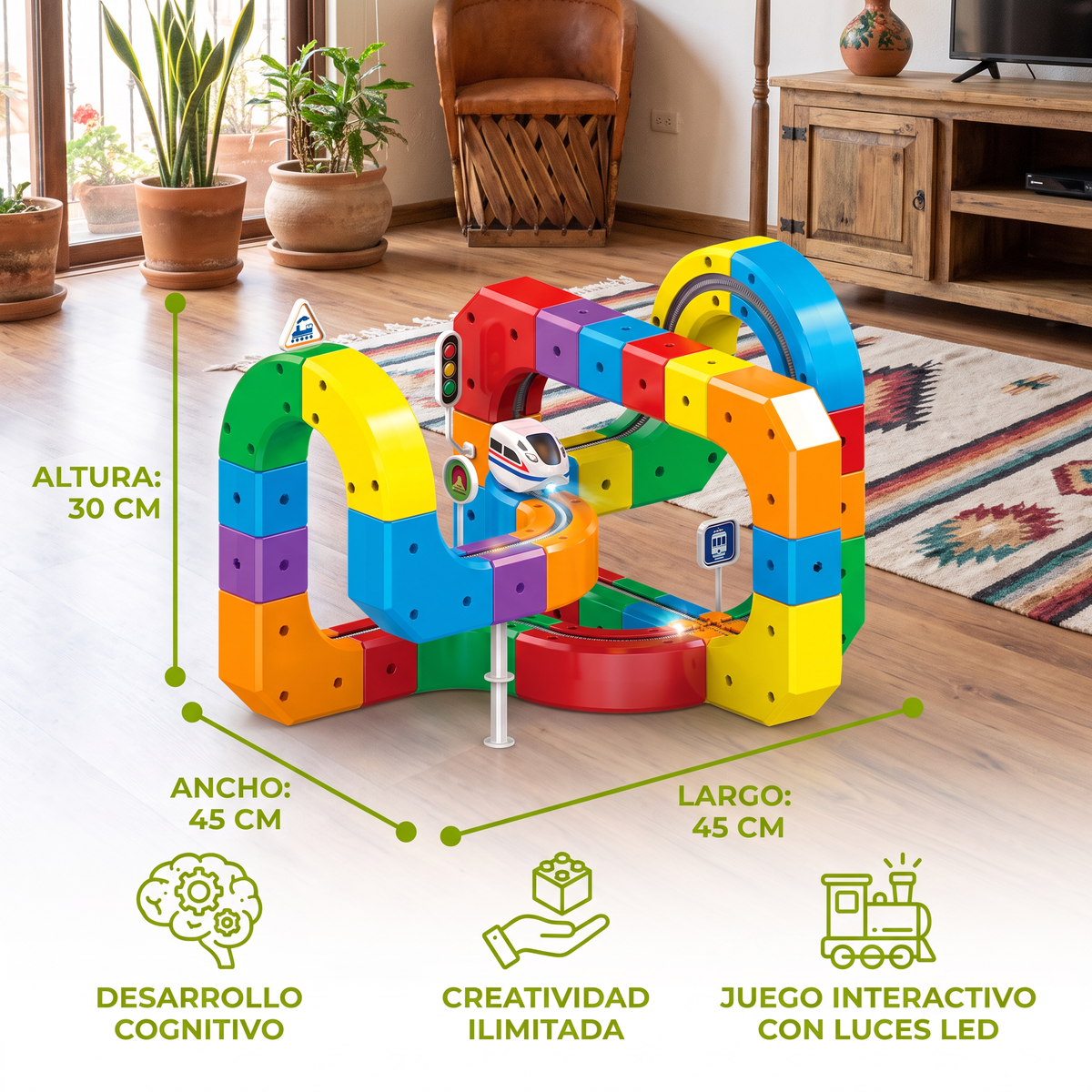 Tren Infantil De Vías De Cubos Mágicos