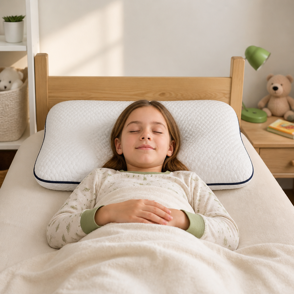 Almohada Ergonómica Infantil De Espuma Viscoelástica Con Soporte Para El Cuello