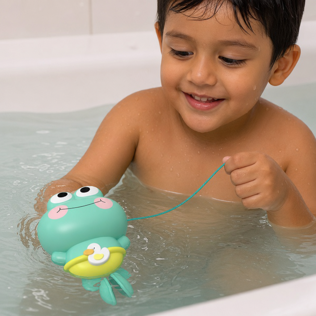 Rana De Baño Flotante Adorable De Cuerda Para Niños