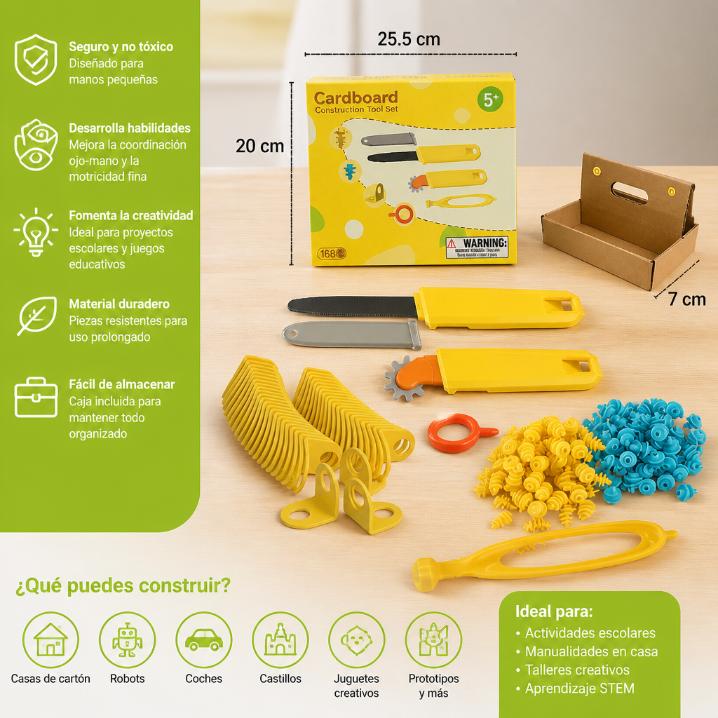Set De Herramientas De Construcción De Cartón Para Niños