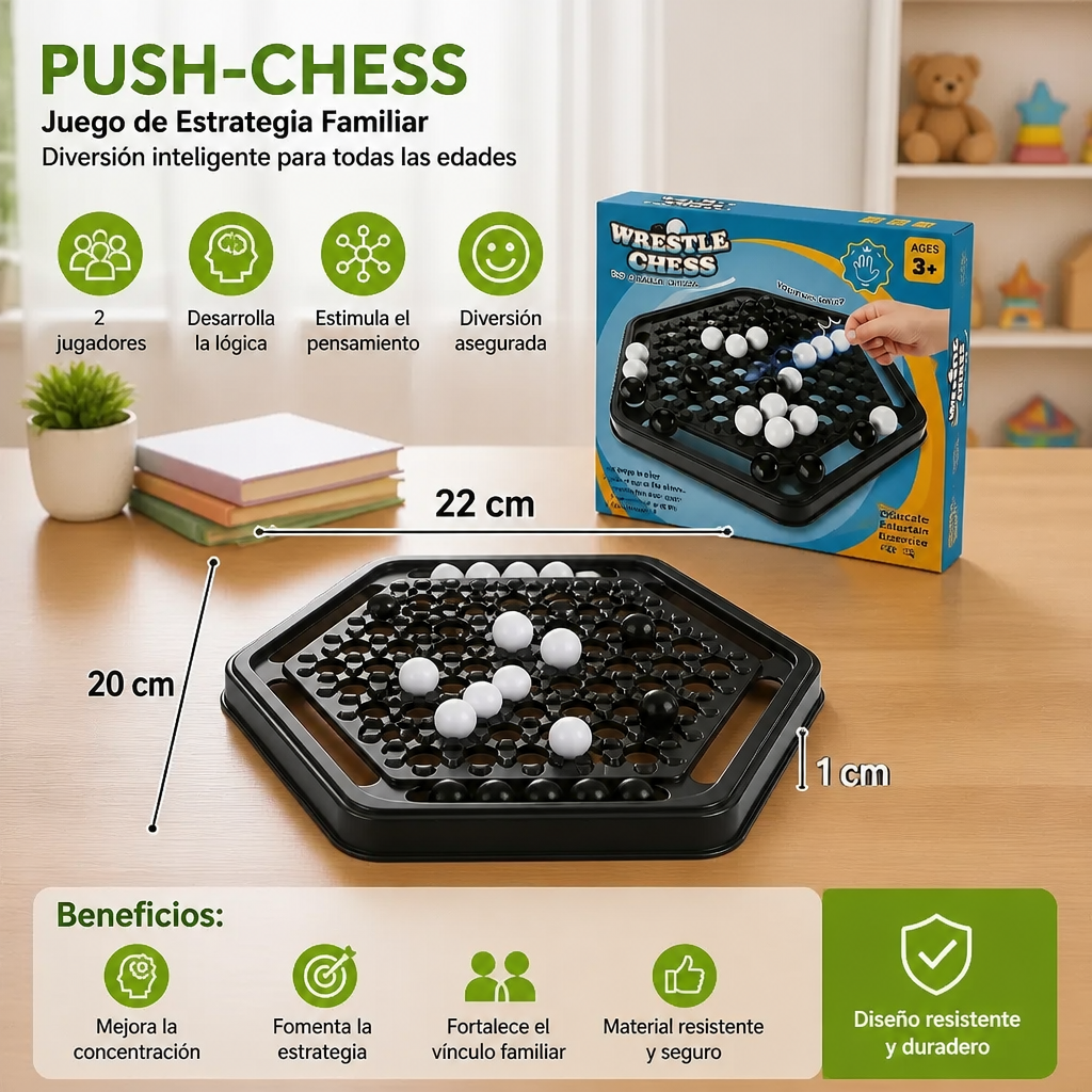Push-Chess Juego De Estrategia Familiar – Juego Interactivo De Lógica Y Pensamiento Para Niños
