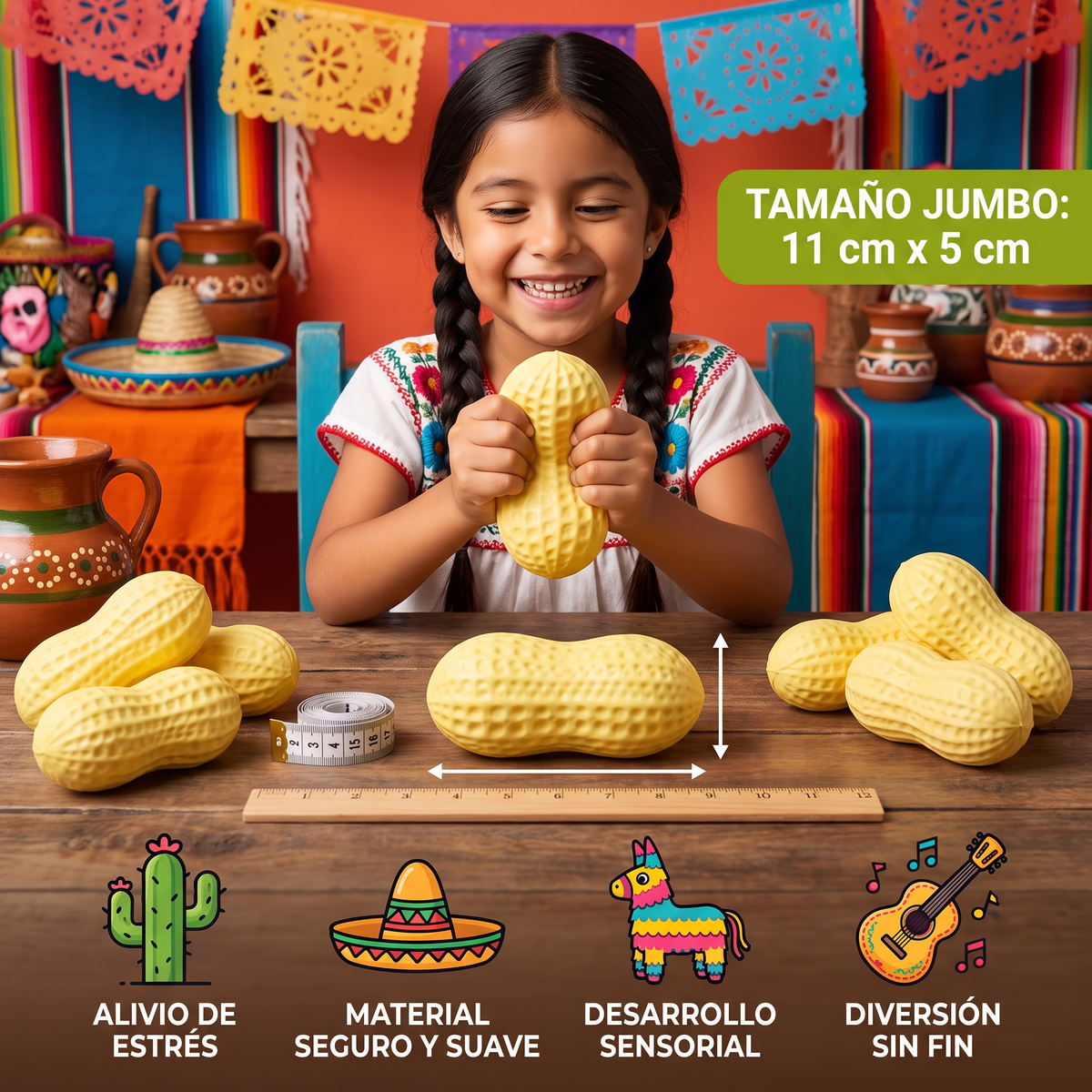 Squishy Jumbo de Cacahuate como Juguete Antiestrés