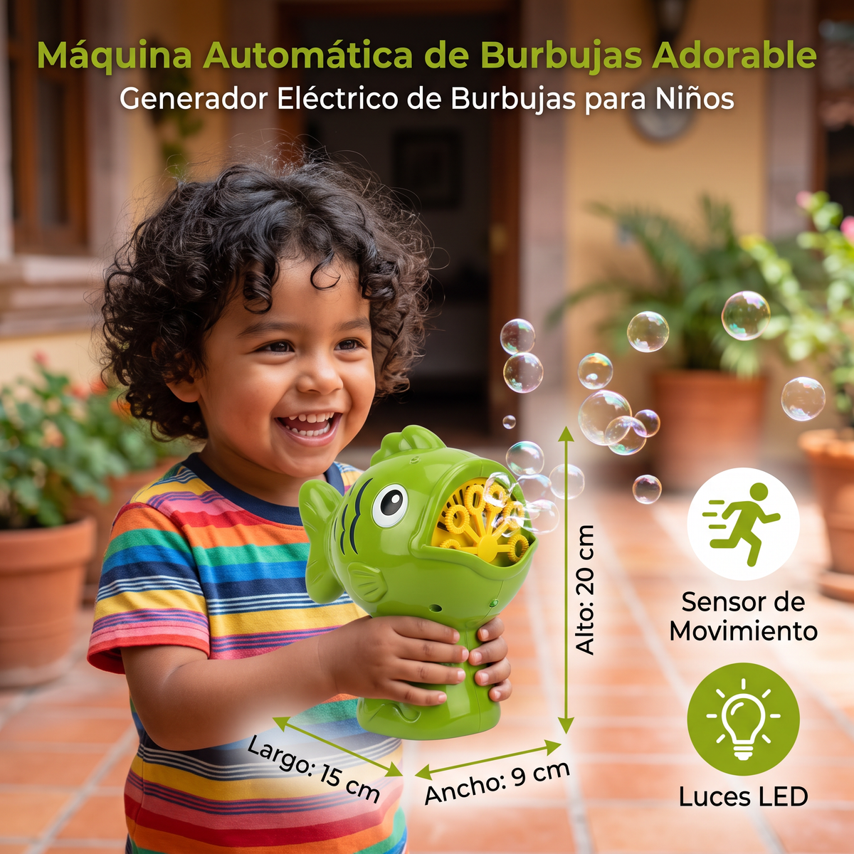 Máquina automática de burbujas adorable – Generador eléctrico de burbujas para niños