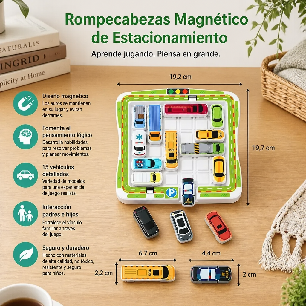 Juego De Rompecabezas De Estacionamiento De Autos Para Niños Que Fomenta El Pensamiento Lógico