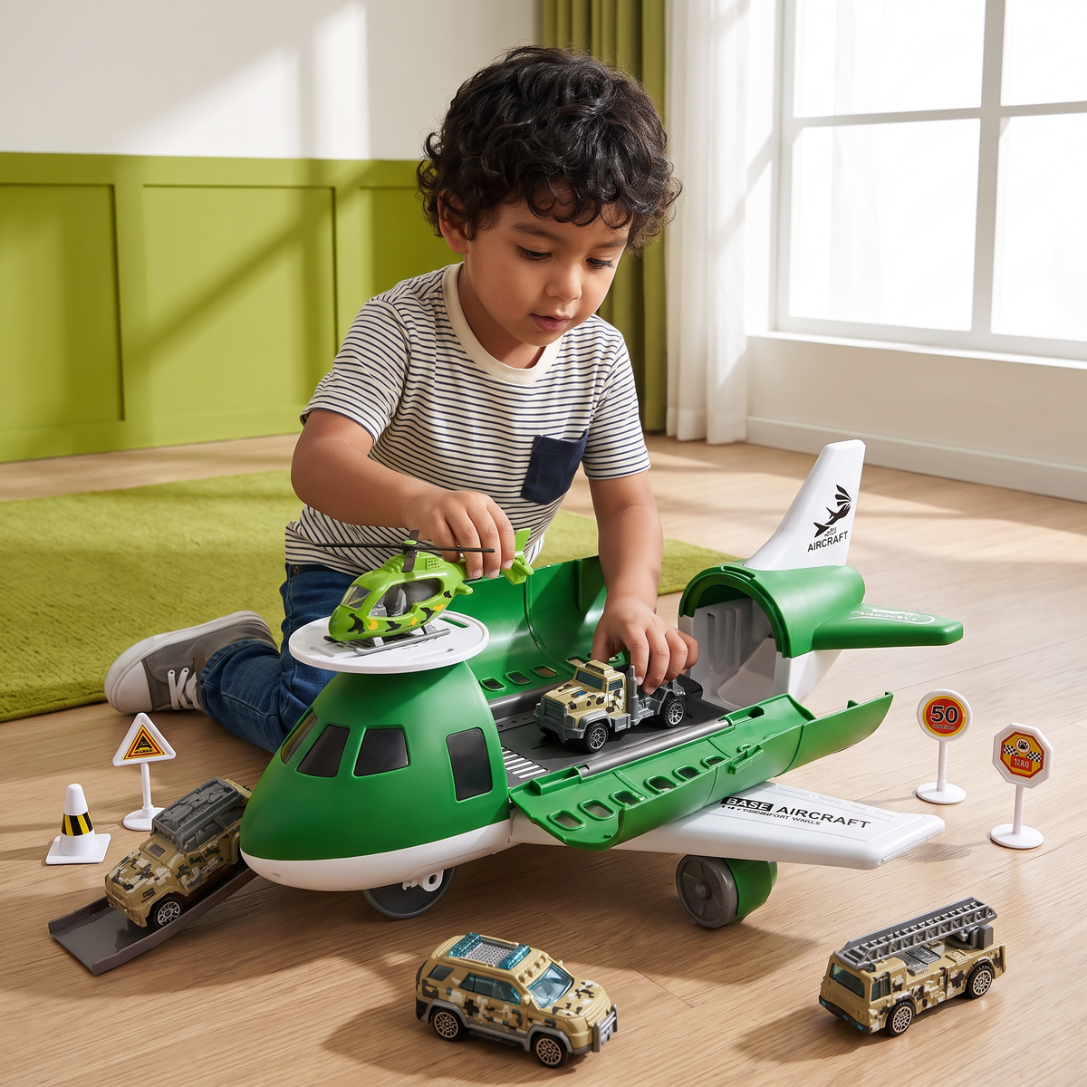 Set de juego de avión y vehículos