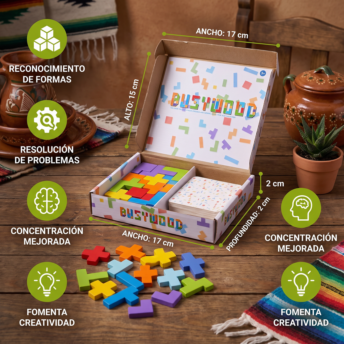 Juego Familiar: Rompecabezas de Madera para Clasificar Formas