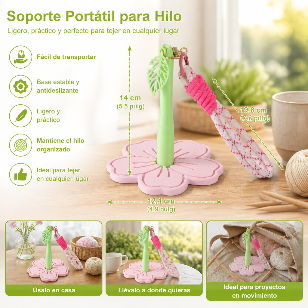 Soporte Portátil Para Hilo De Muñeca Con Correa Para Tejer Y Hacer Crochet