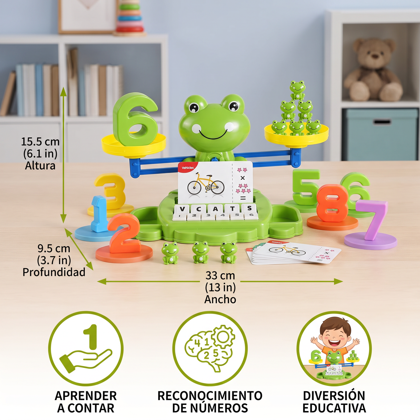 Juguete educativo de balanza de rana para niños: ¡aprender matemáticas fácilmente!