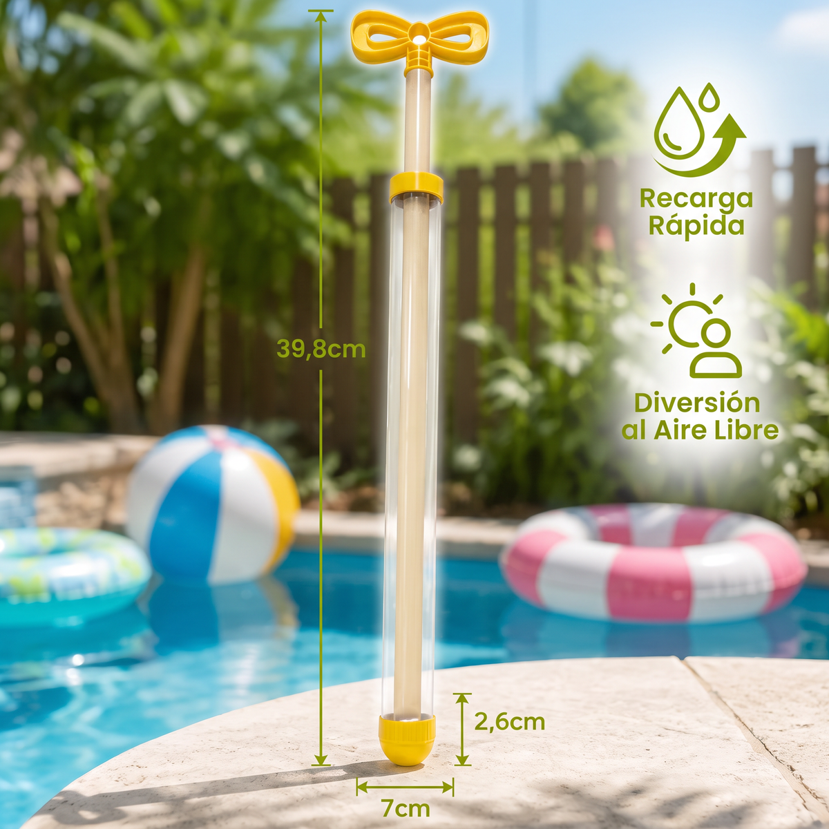 Bláster De Agua Para Niños – Juguete Portátil De Agua Con Bomba Manual Para Exteriores