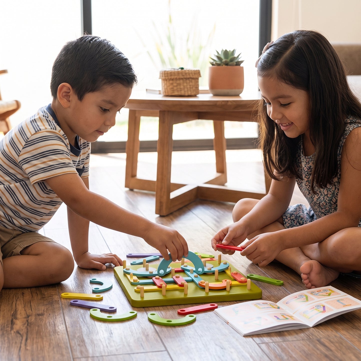 Juguete Montessori creativo de rompecabezas con clavos de madera