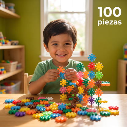 Bloques creativos Montessori de copos de nieve