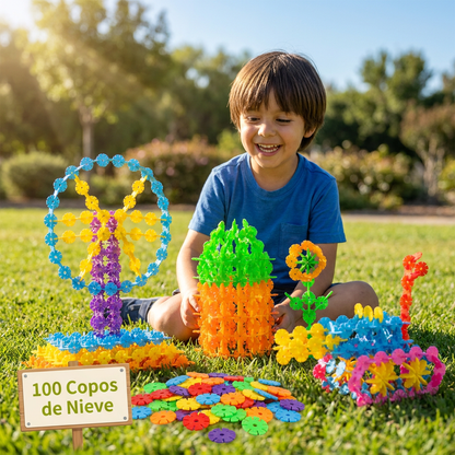 Bloques de Construcción Montessori con Forma de Copo de Nieve