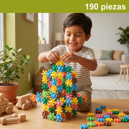 Bloques creativos Montessori de copos de nieve