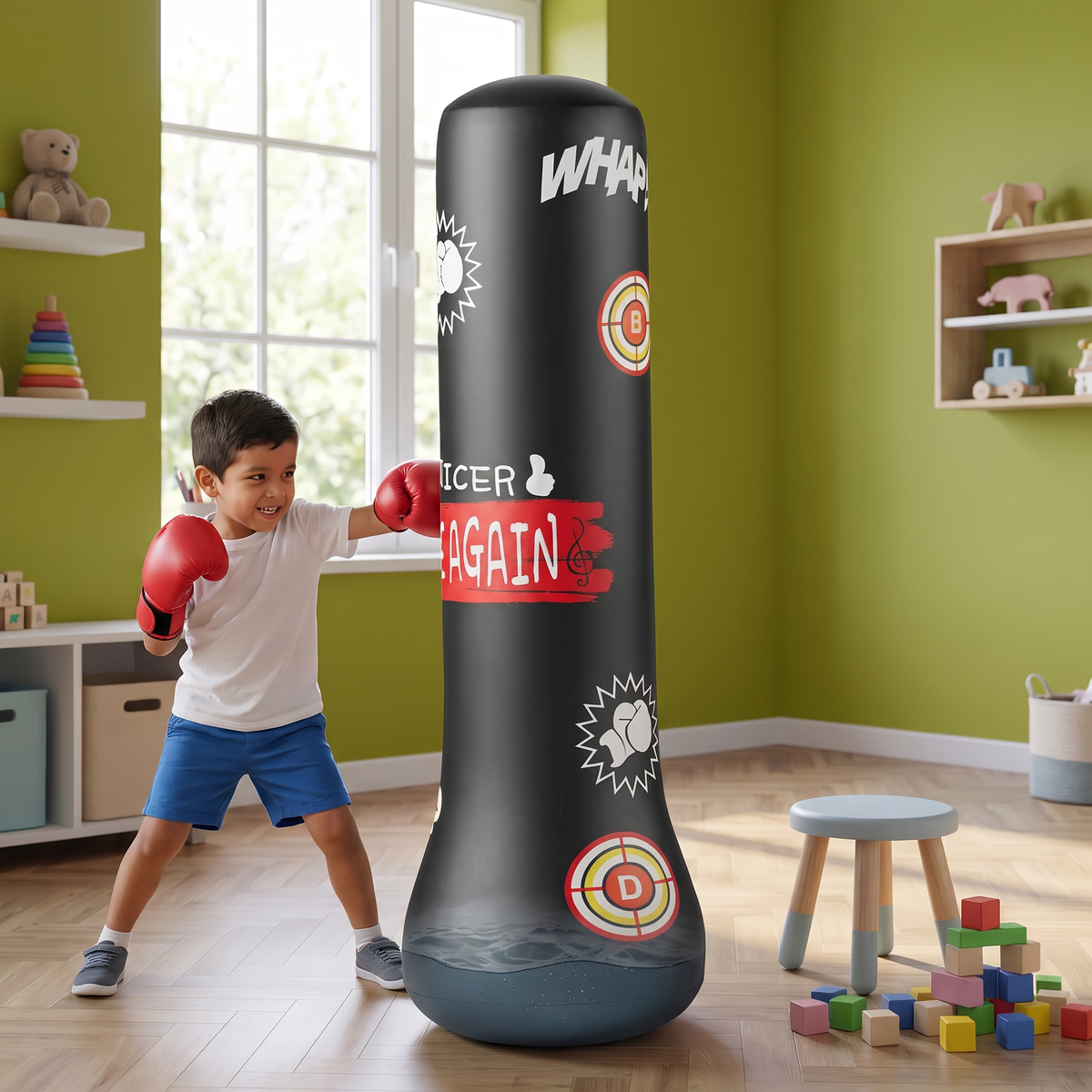 Saco de boxeo infantil inflable con relleno de agua