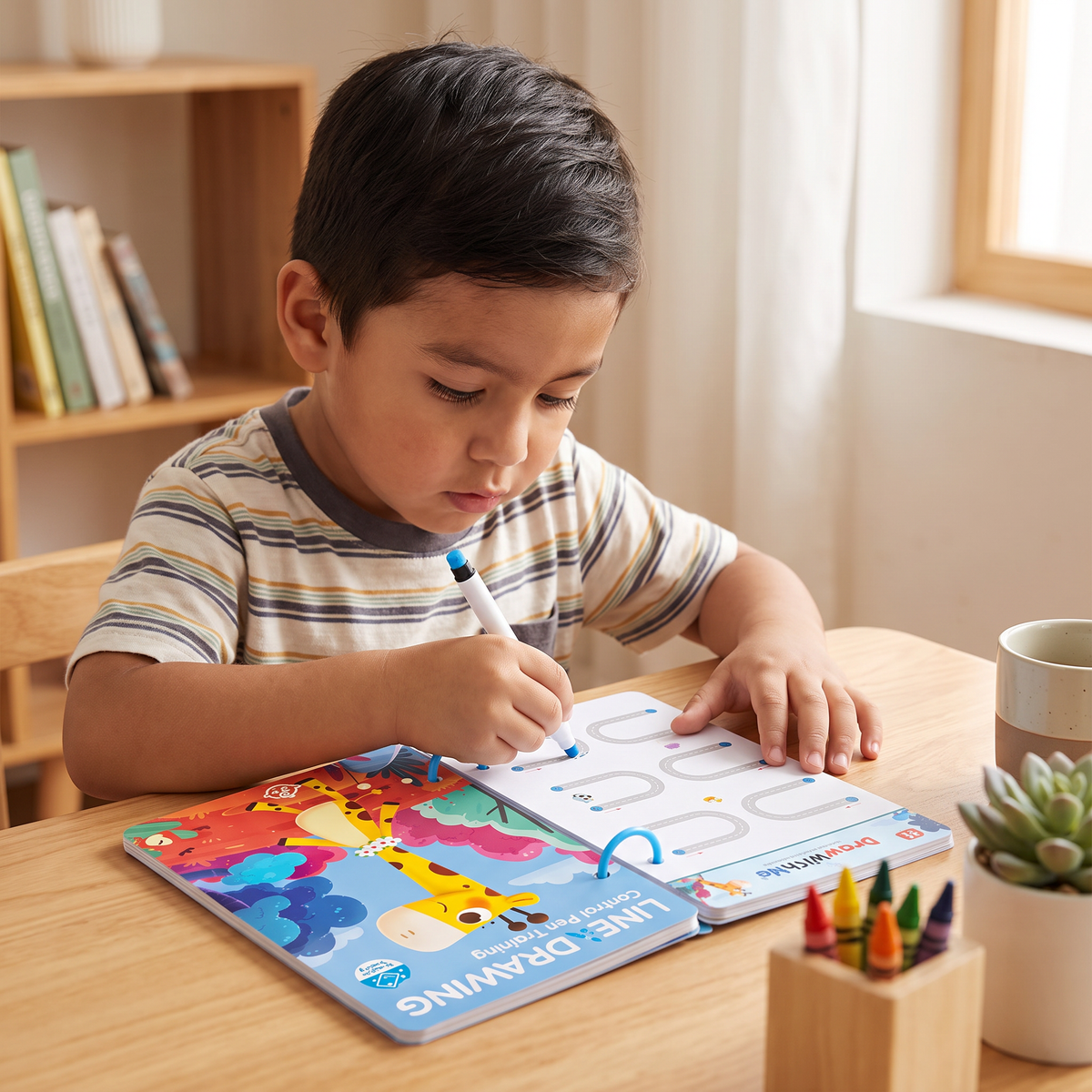 Libro de entrenamiento para el control del lápiz para niños
