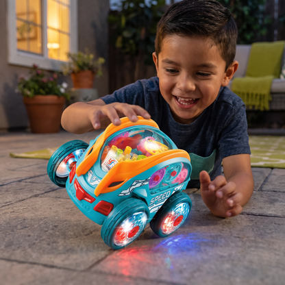 Auto de acrobacias luminoso