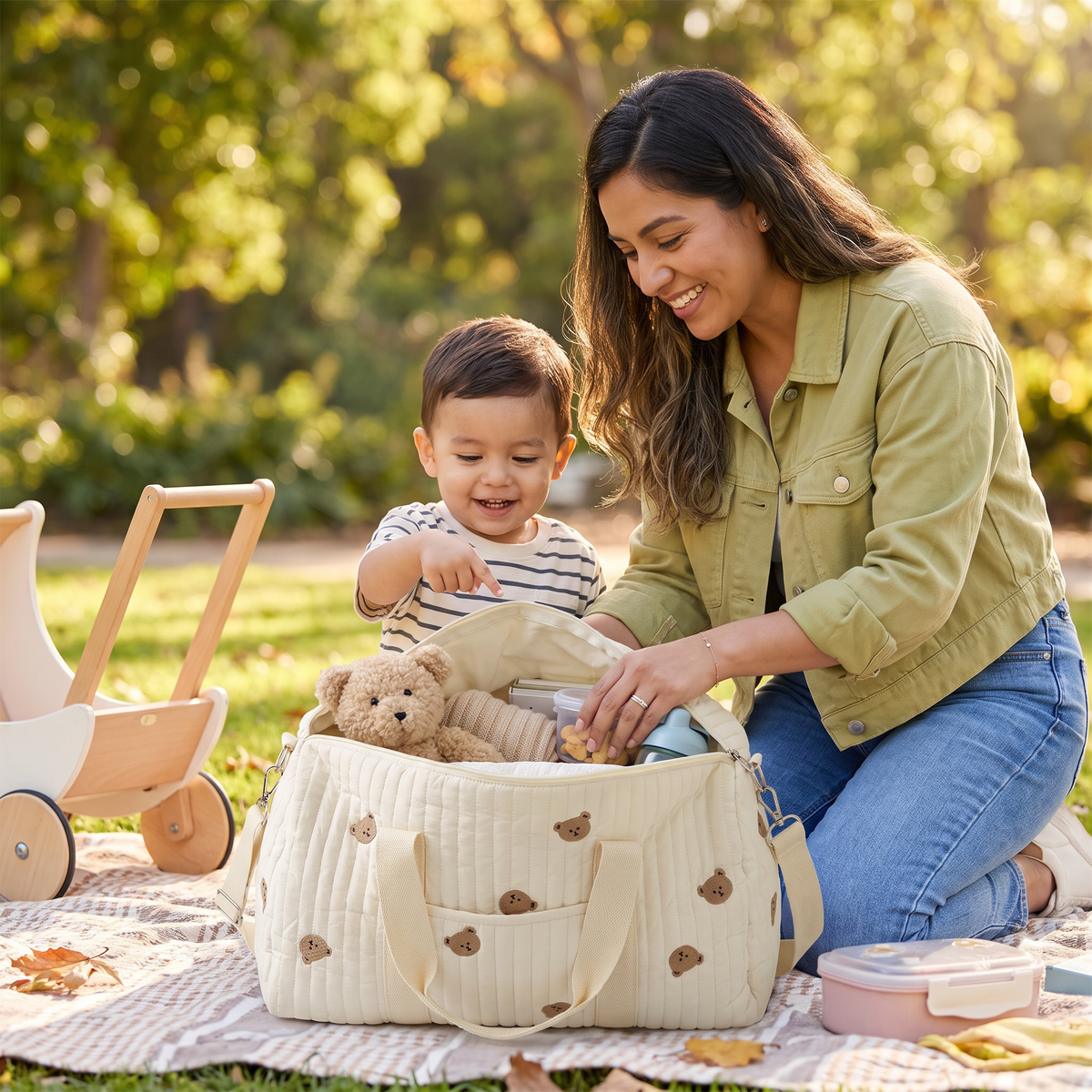 Bolsa grande para mamá y bebé: espacio para todo lo que las mamás necesitan