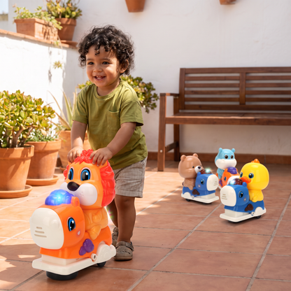 Juguete interactivo de balanceo con animales, música y luces