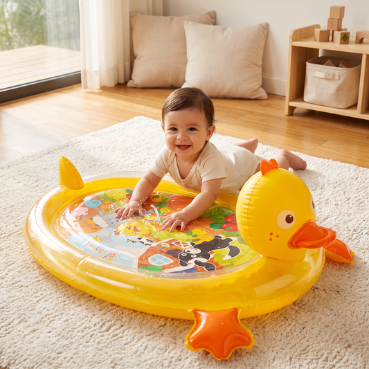 Tapete de agua para bebés con pato – Diversión sensorial para todas las estaciones