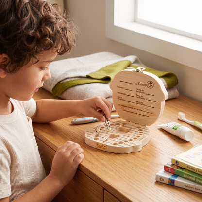 Caja de dientes de madera para niños – Almacenamiento de dientes de leche y caja de recuerdos