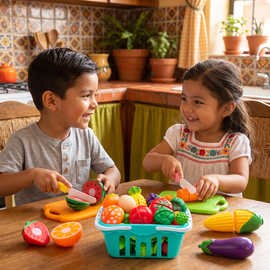 Set de corte de frutas y verduras de juguete