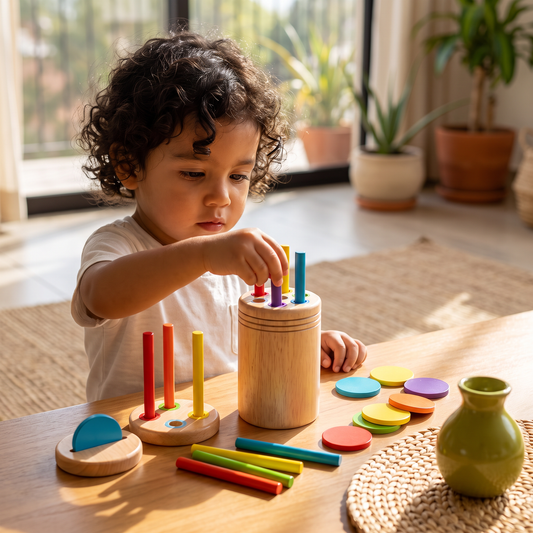 Juguete de madera Montessori para niños – juego de aprendizaje para clasificar colores y formas