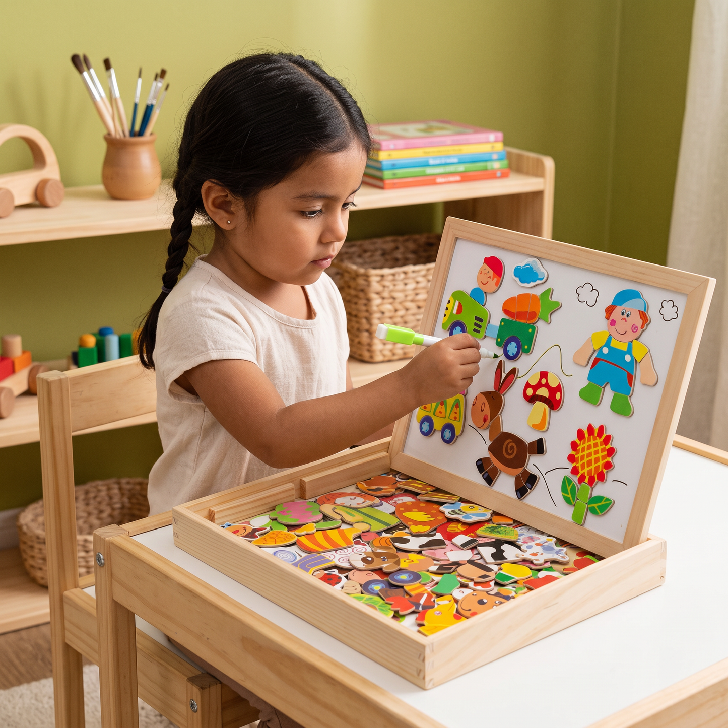 Pizarra de dibujo Montessori 2 en 1