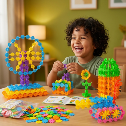Bloques de Construcción Montessori con Forma de Copo de Nieve