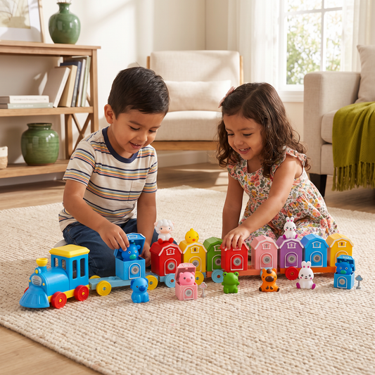 Tren educativo Montessori de granja para niños