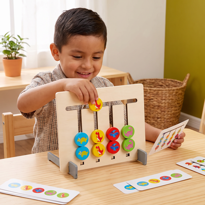 Juego Montessori de clasificación de patrones de colores de madera