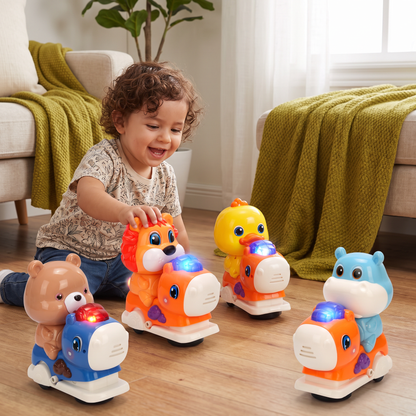 Juguete interactivo de balanceo con animales, música y luces