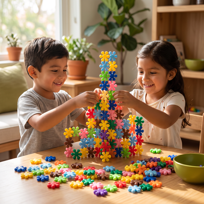 Bloques creativos Montessori de copos de nieve