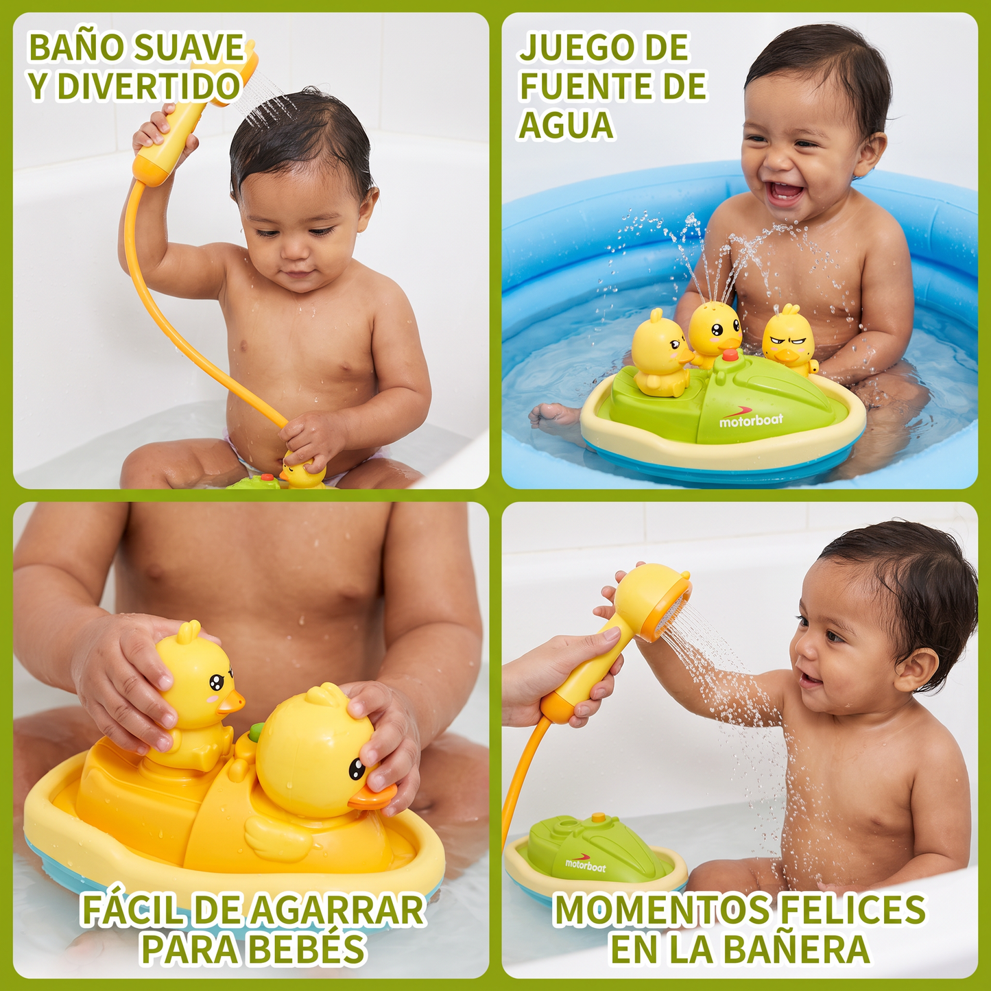 Juguete de baño con fuente de patitos y ducha