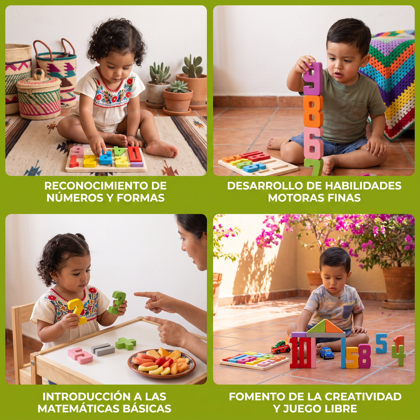 Bloques educativos de matemáticas y aprendizaje de números