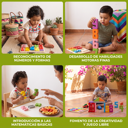 Bloques educativos de matemáticas y aprendizaje de números