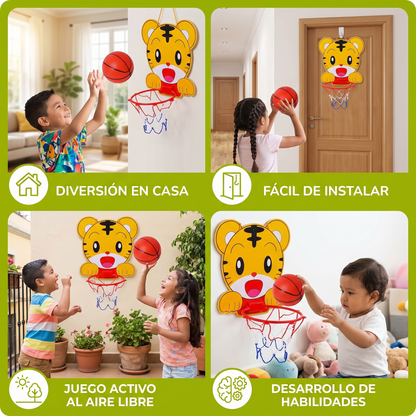 Set de baloncesto infantil con lindos animales