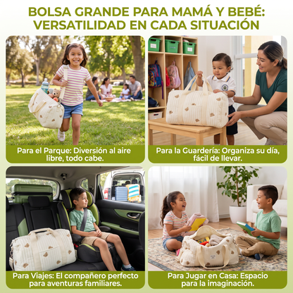 Bolsa grande para mamá y bebé: espacio para todo lo que las mamás necesitan