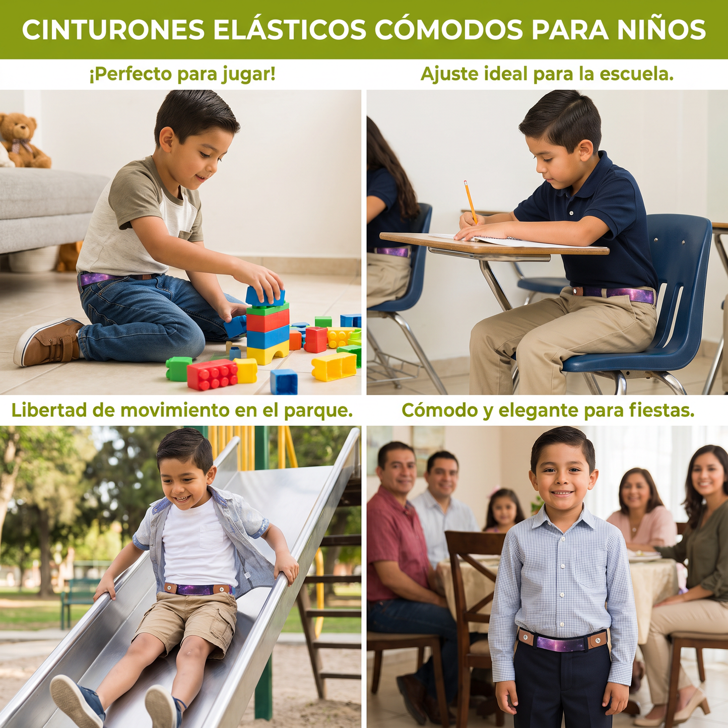 Cinturones elásticos cómodos para niños: adecuados para todas las edades