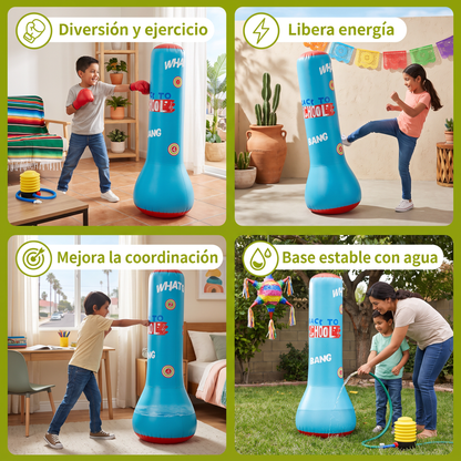Saco de boxeo infantil inflable con relleno de agua