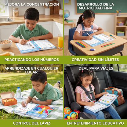 Libro de entrenamiento para el control del lápiz para niños