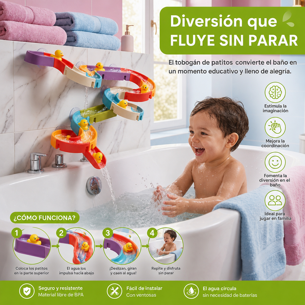 Juguete De Baño Con Tobogán De Patitos