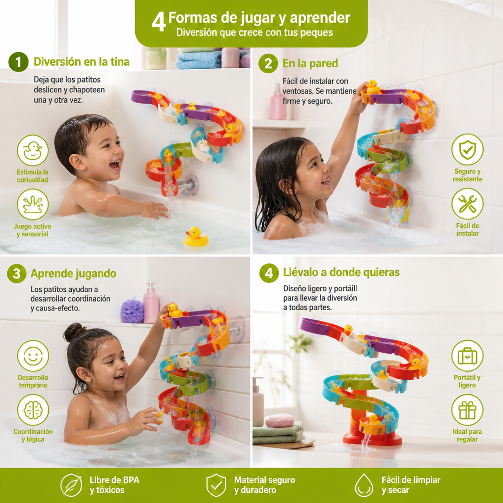 Juguete De Baño Con Tobogán De Patitos