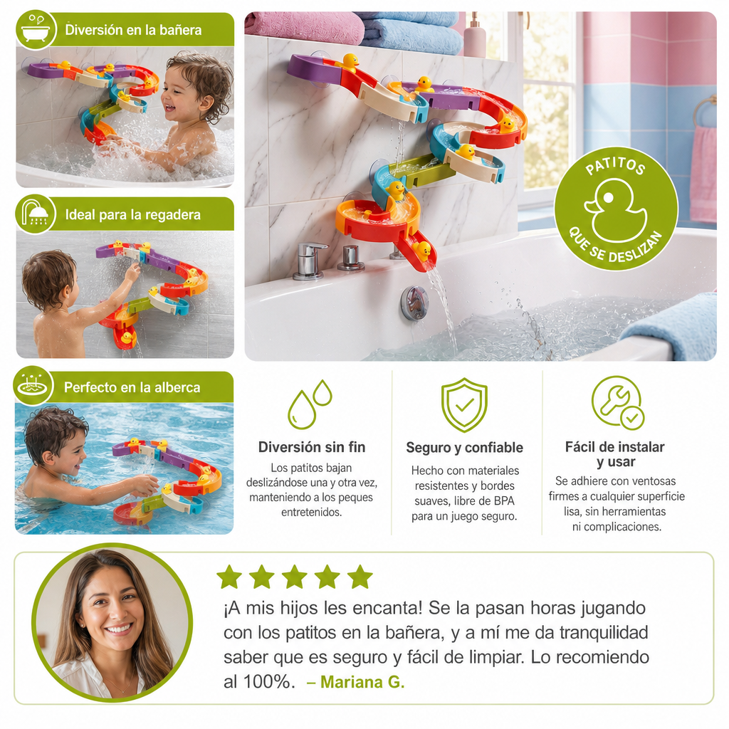 Juguete De Baño Con Tobogán De Patitos