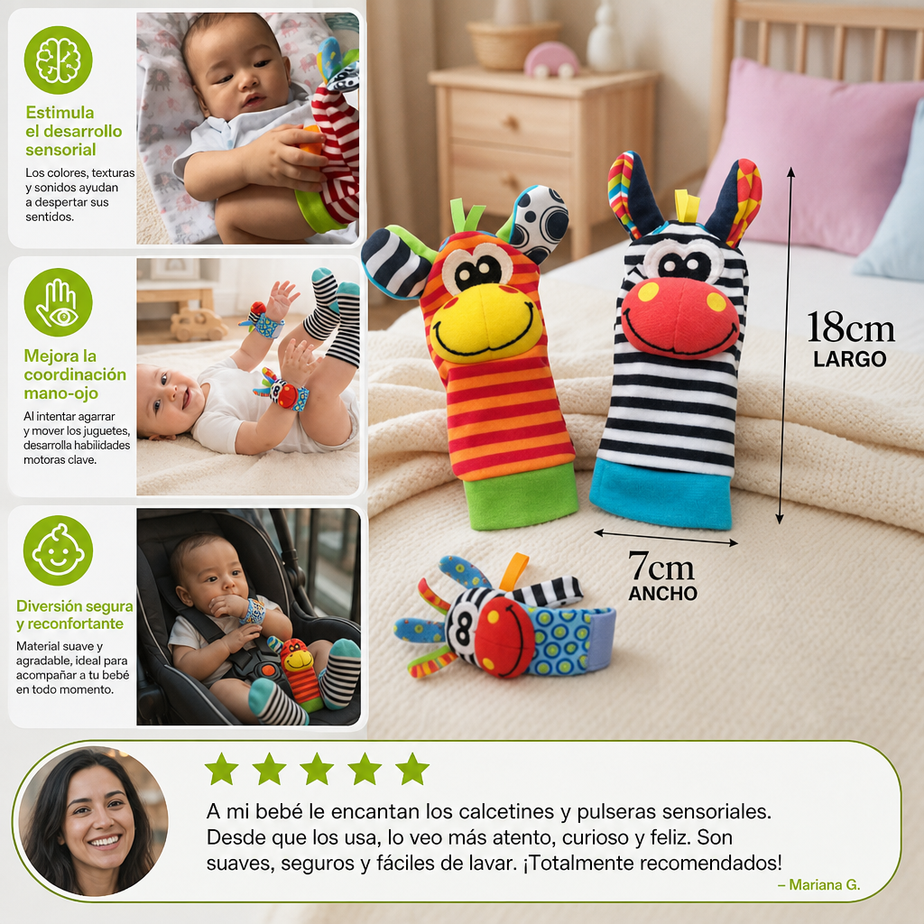 Calcetines Y Pulsera Sensoriales De Peluche Para Bebés