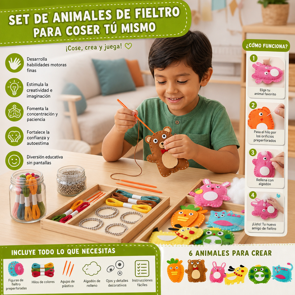 Set Seguro De Animales De Fieltro Para Coser Tú Mismo