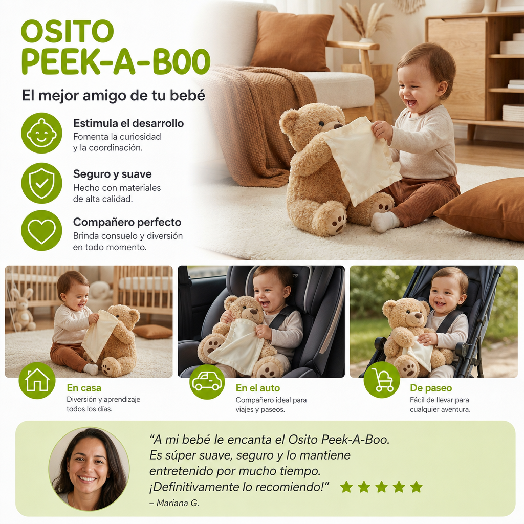 Osito Peek-A-Boo - Juguete De Peluche Interactivo