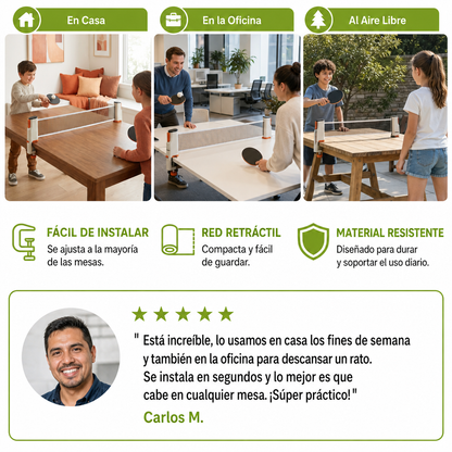 Set De Ping Pong Ajustable - ¡Se Adapta A Cualquier Mesa!