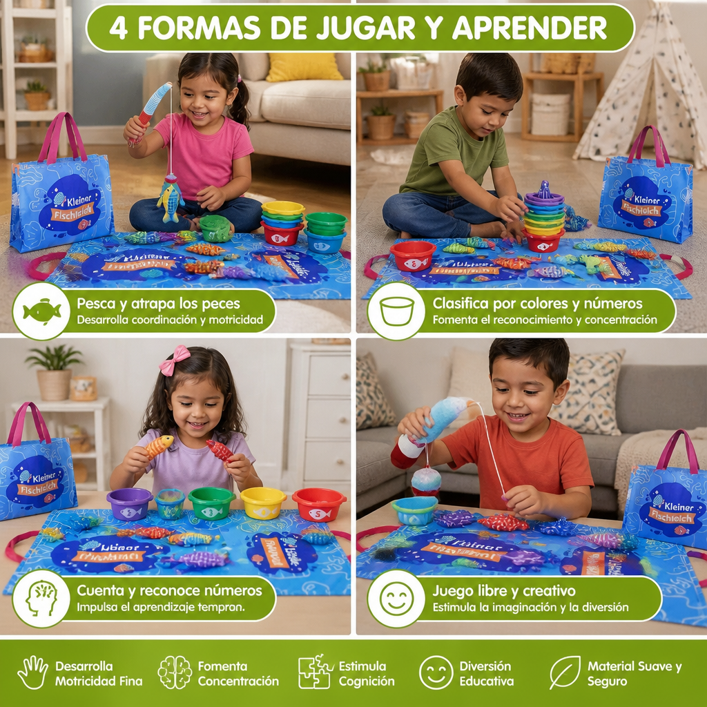 Juguete Infantil De Estanque De Peces De Peluche Montessori